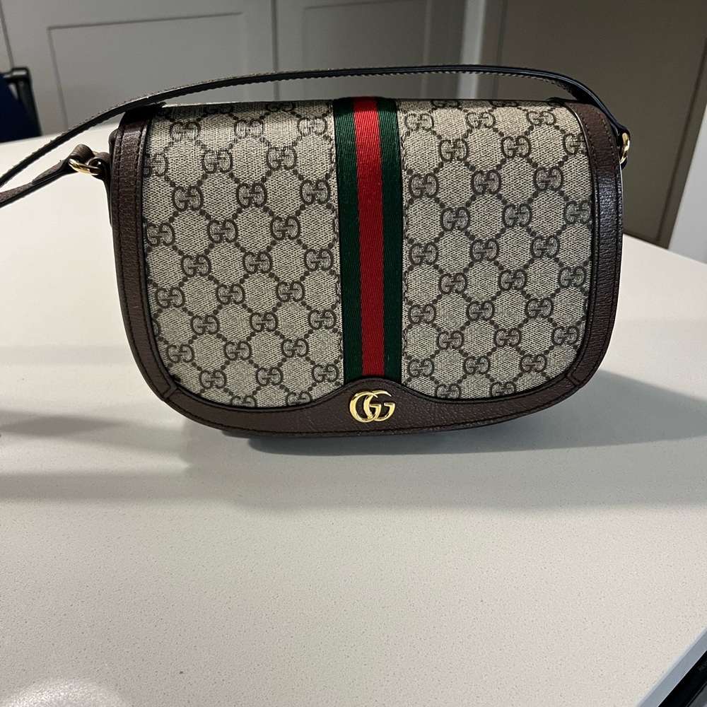 Gucci Brown and Green Crossbody Bag - Picture 1 of 2